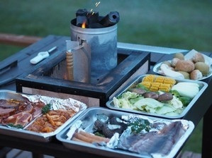 リゾート大島自慢のグランピングは、料理長が用意する、スペシャルなグリルBBQをご堪能いただけます！